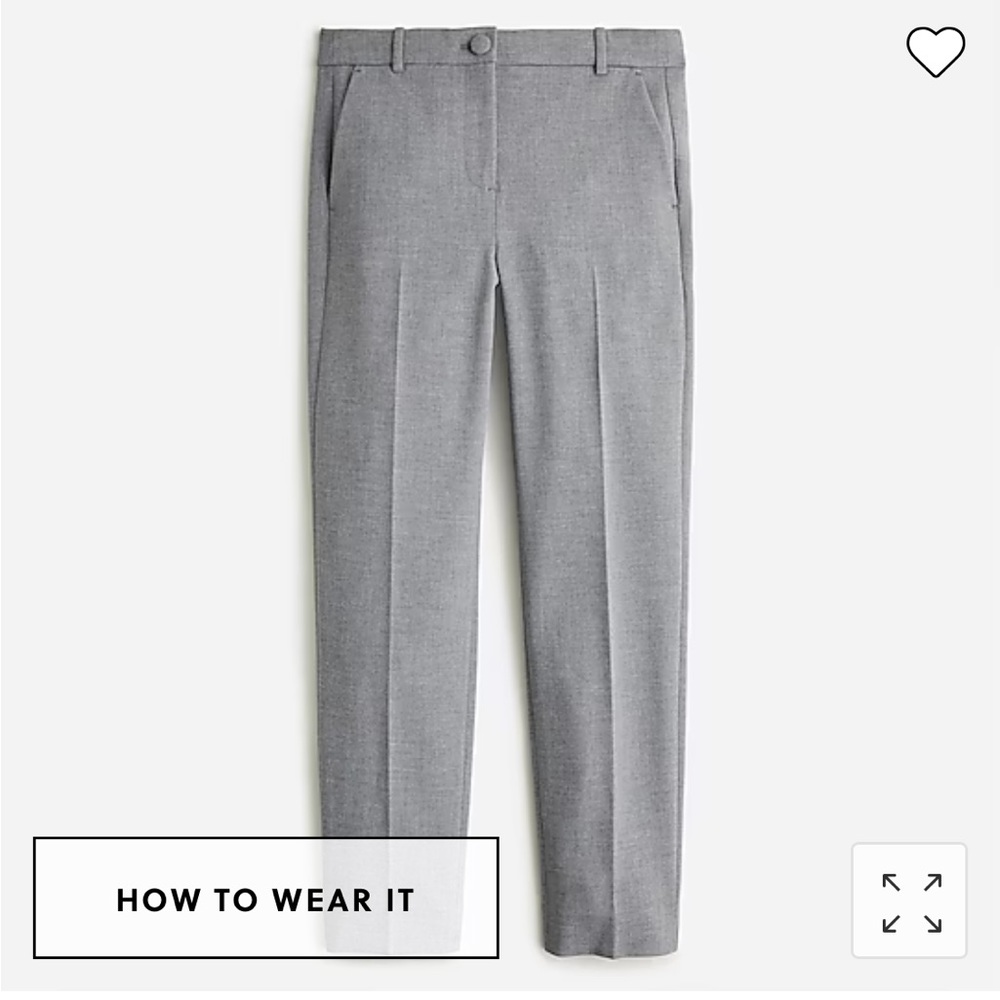 Petite High Rise Work Pants in Grey